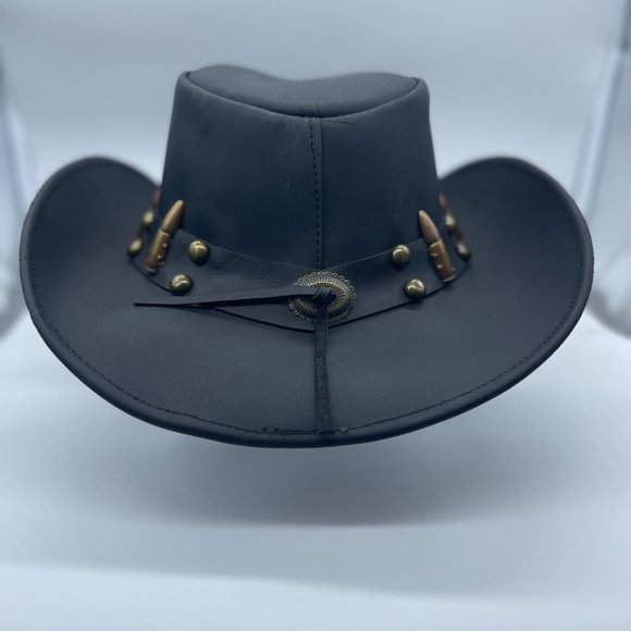 LIVSTAK WESTERN COWBOY, BLACK HAT, 100% LEATHER, Size L, S1LVK01, BALLER - Picture 9 of 12